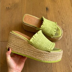 GANNI Smock Espadrille Wedge Sandals